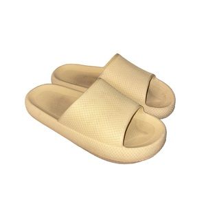 Pale Yellow Slides Slip On Sandals